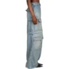 Pantalones cargo Denim con cremallera de doble sentido de la colección 24SS «Blue» 773759TPW534868