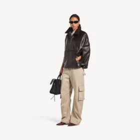 Pantalones cargo holgados para mujer en color beige