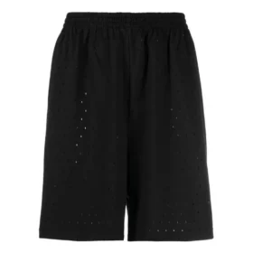 Pantalones cortos con cintura elástica perforada «Negro» 674591TMVD41000