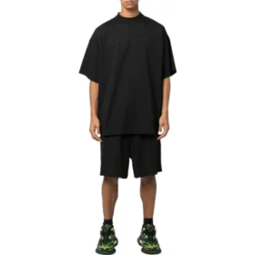 Pantalones cortos con cintura elástica perforada «Negro» 674591TMVD41000
