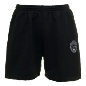 Pantalones cortos de chándal con logotipo cepillado «Negro lavado» 676137TMVA39034