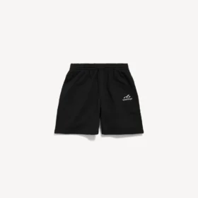 Pantalones cortos de corte holgado para hombre en color negro