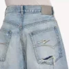 Pantalones cortos de Denim de hombre «Stay Press» en azul claro decolorado
