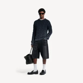 Pantalones cortos de Denim de hombre «stay press» en negro