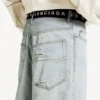 Pantalones cortos de hombre con cinturón en azul claro Pantalones cortos de hombre con cinturón en azul claro