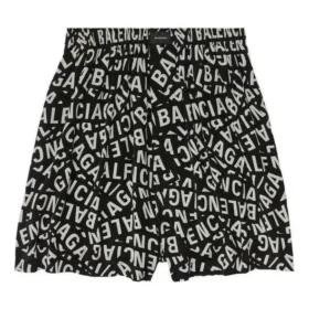 Pantalones cortos de pijama con bandas con logotipo «Negro» 719975TML211269