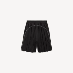 Pantalones cortos holgados de fútbol para hombre en negro