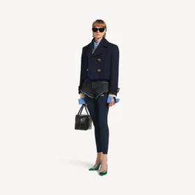 Pantalones cortos mini de mujer en azul marino/negro sobreteñido