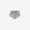 Pantalones cortos mini para mujer en azul claro decolorado Pantalones cortos mini para mujer en azul claro decolorado