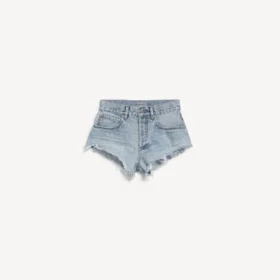 Pantalones cortos mini para mujer en azul claro decolorado