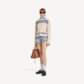 Pantalones cortos mini para mujer en azul claro decolorado