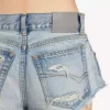 Pantalones cortos mini para mujer en azul claro decolorado Pantalones cortos mini para mujer en azul claro decolorado