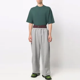 Pantalones de chándal con doble cintura «Trompe L’oeil» «Rojo Gris» 662627TKM366100