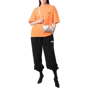 Pantalones de chándal con logo de París y rodillas elásticas «Black White» 675244TLVL81070