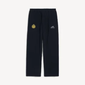 Pantalones de chándal holgados de fútbol para hombre en negro