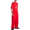 Pantalones de chándal holgados de fútbol «Rojo Blanco» 777708TPVW36643