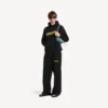 Pantalones de chándal holgados de hombre con estampado de spray desordenado en negro Pantalones de chándal holgados de hombre con estampado de spray desordenado en negro