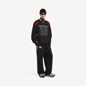 Pantalones de chándal oversize para hombre de Balenciaga | Colaboración con la NBA en negro/blanco