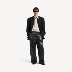 Pantalones de chándal para hombre en negro/burdeos