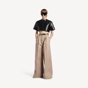Pantalones de cintura alta para mujer en color duna