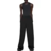Pantalones de cintura elástica y corte recto «Negro» 743903TNT391000