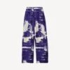 Pantalones de pijama de mujer con estampado de pincel en azul Pantalones de pijama de mujer con estampado de pincel en azul