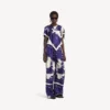Pantalones de pijama de mujer con estampado de pincel en azul Pantalones de pijama de mujer con estampado de pincel en azul