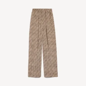 Pantalones de pijama de mujer con monograma en beige/negro