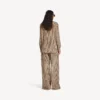 Pantalones de pijama de mujer con monograma en beige/negro Pantalones de pijama de mujer con monograma en beige/negro