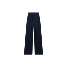 Pantalones de Track de pierna ancha con banda con el logotipo «Sporty B» «Negro» 675346TLVA11070