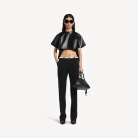 Pantalones entallados de mujer en negro