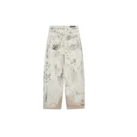 Pantalones holgados con diseño de graffiti «Gris» 745223TBP475411