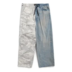 Pantalones holgados híbridos de camuflaje en escala de grises «Light Blue» 786645TQW556379