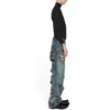 Pantalones holgados muy desgastados «Light Blue» 745248TNW014012