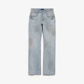 Pantalones rectos de ciudad para mujer en azul claro
