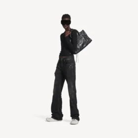 Pantalones rectos de ciudad para mujer en negro