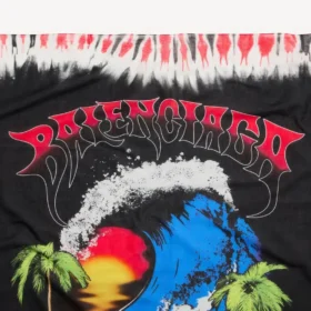 Pareo de hombre con estampado tie-dye extremo en negro/rojo
