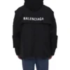 Parka oversize de tejido técnico con inserción de jersey «Negro» 746450TOO321000
