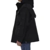 Parka oversize de tejido técnico con inserción de jersey «Negro» 746450TOO321000