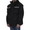 Parka oversize de tejido técnico con inserción de jersey «Negro» 746450TOO321000