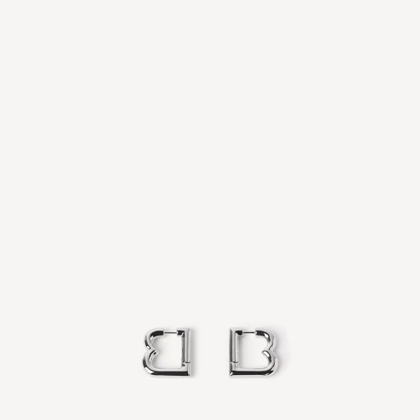 Pendientes B XS para mujer en plata brillante Pendientes B XS para mujer en plata brillante