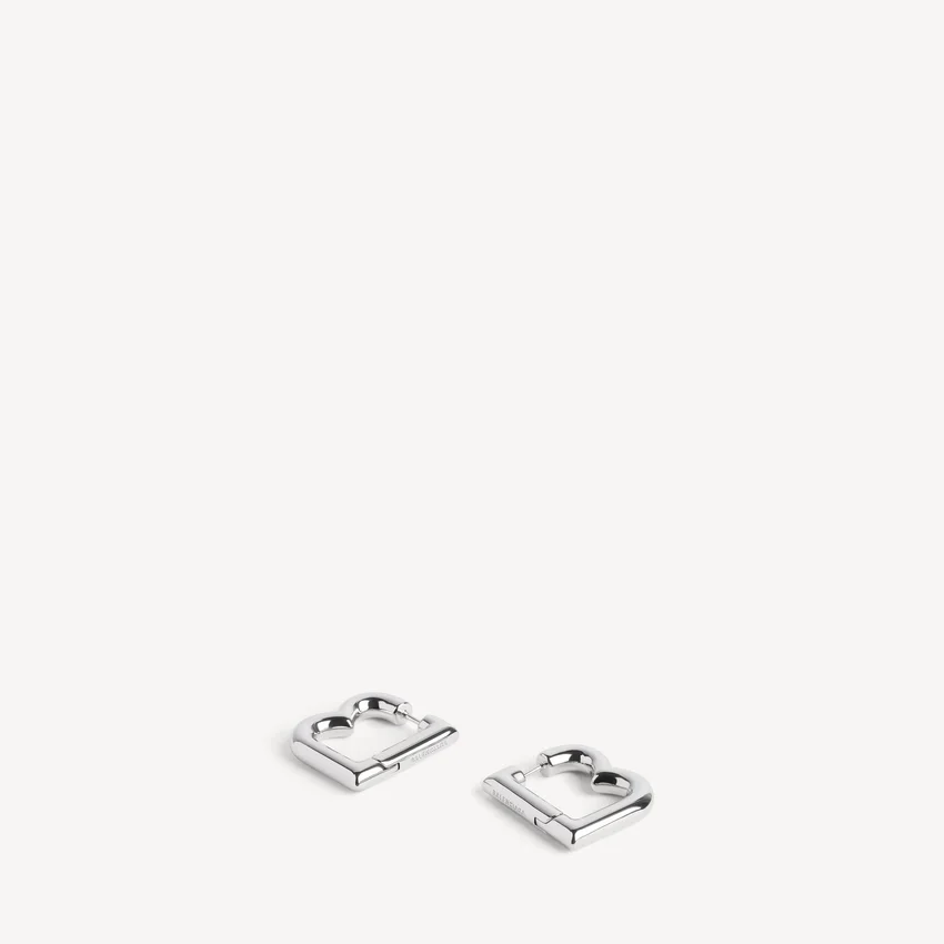 Pendientes B XS para mujer en plata brillante Pendientes B XS para mujer en plata brillante