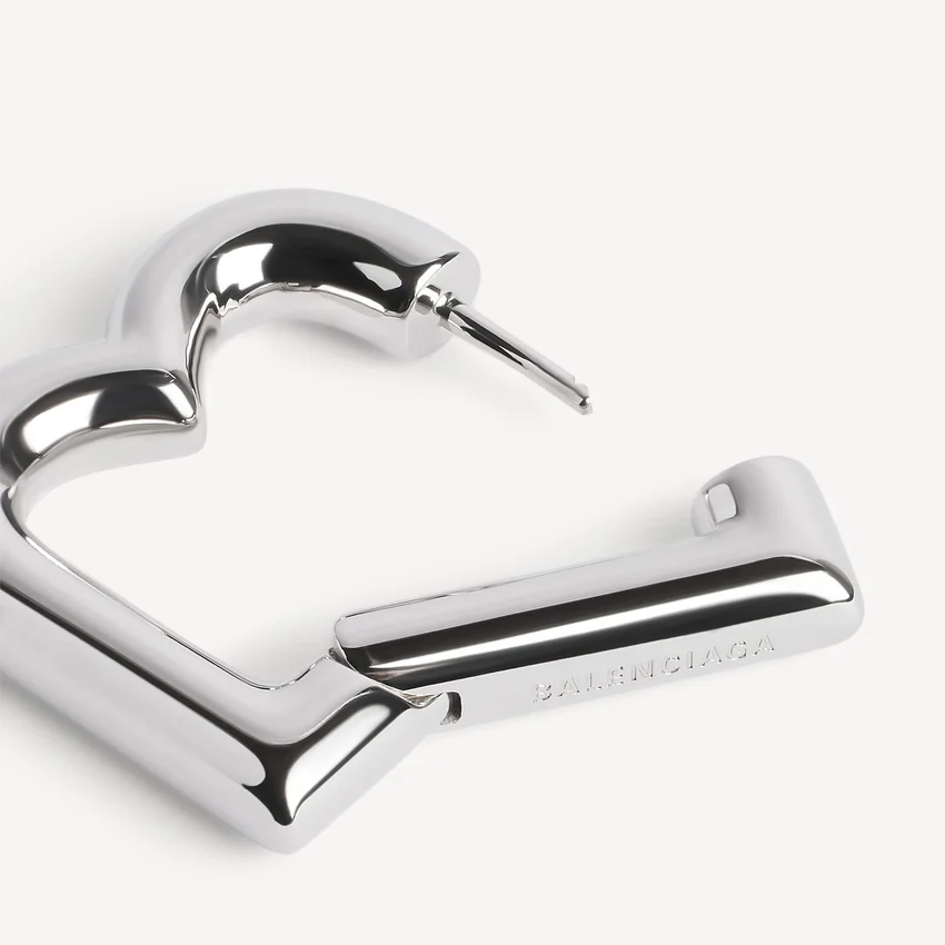 Pendientes B XS para mujer en plata brillante Pendientes B XS para mujer en plata brillante
