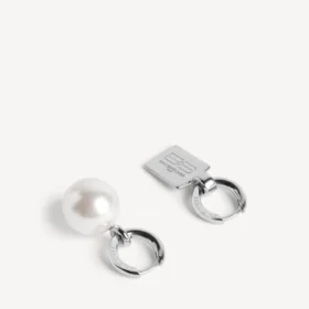 Pendientes Malibu Pearl en plata brillante