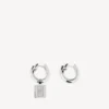 Pendientes «Saint-Germain» para mujer con etiqueta en plata brillante Pendientes «Saint-Germain» para mujer con etiqueta en plata brillante