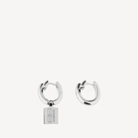 Pendientes «Saint-Germain» para mujer con etiqueta en plata brillante