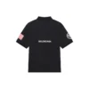 Polos de hombre Balenciaga x NASA Crossover FW21, de algodón con estampado espacial, color liso, negro, 662493TKVG11070