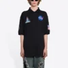 Polos de hombre Balenciaga x NASA Crossover FW21, de algodón con estampado espacial, color liso, negro, 662493TKVG11070