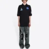 Polos de hombre Balenciaga x NASA Crossover FW21, de algodón con estampado espacial, color liso, negro, 662493TKVG11070
