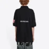 Polos de hombre Balenciaga x NASA Crossover FW21, de algodón con estampado espacial, color liso, negro, 662493TKVG11070